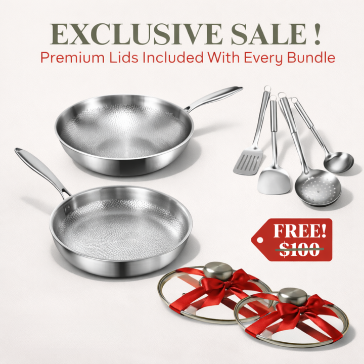 Pure Titanium Essential Duo Utensils Set + FREE LIDS