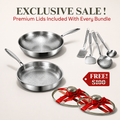 Pure Titanium 2 Pan Utensils Set + FREE LIDS