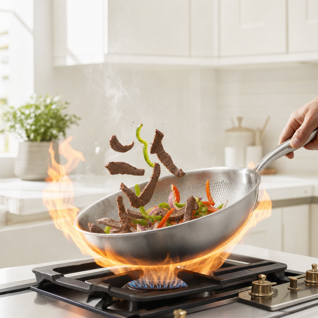 Castella Titanium Wok Pan Flat Bottomed