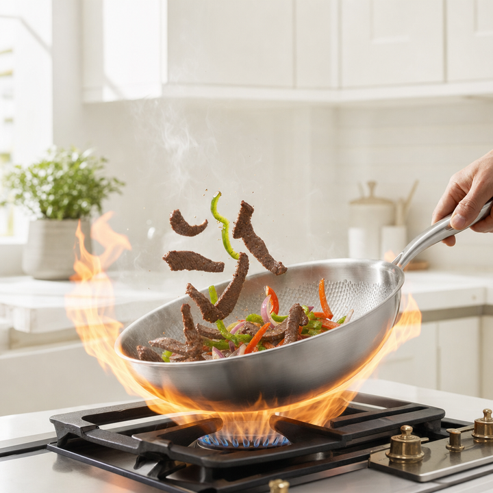 Castella Titanium Wok Pan Flat Bottomed