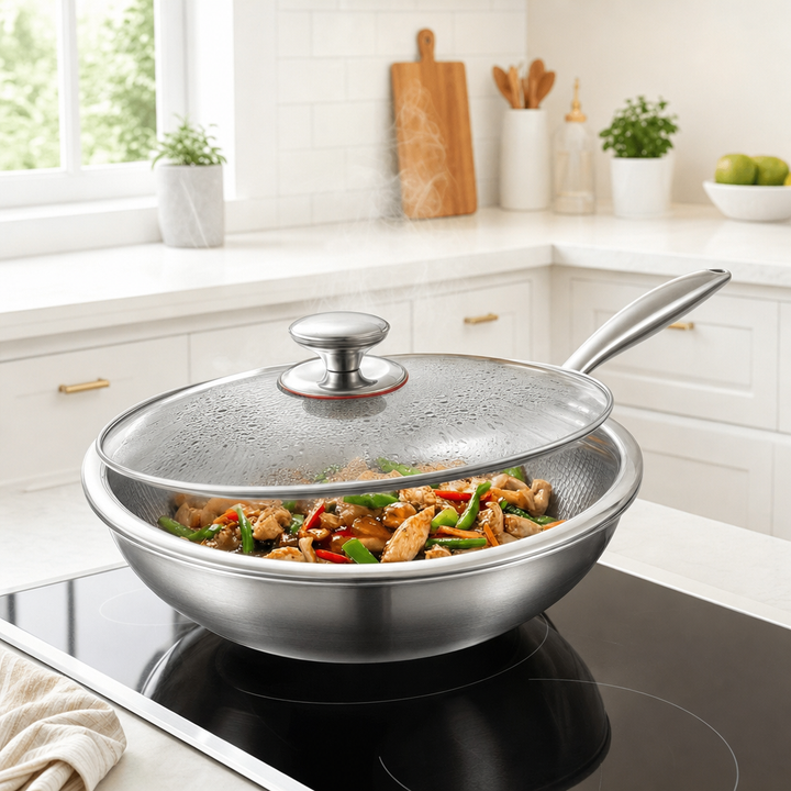 Castella Titanium Wok Pan Flat Bottomed