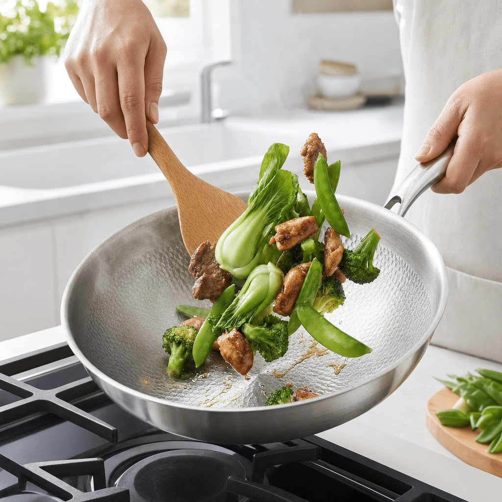Castella Titanium Wok Pan Flat Bottomed