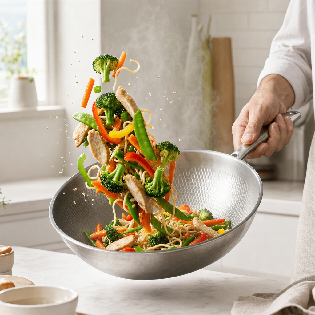 Castella Titanium Wok Pan Flat Bottomed