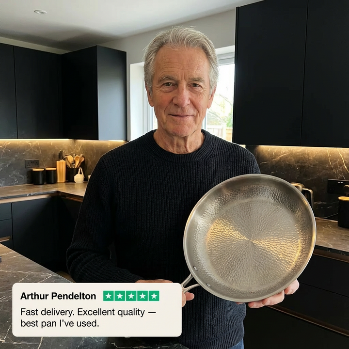 Pure Titanium Hammered Pan Set + FREE LID